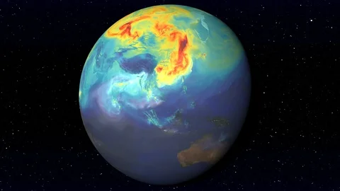 Rising carbon levels/Climate change Stock Footage 122394755