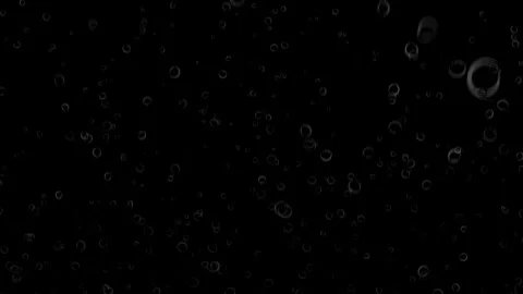 Rising Carbonated Bubbles Overlay 4K Seamless Loop Black Background Video stock 332883511
