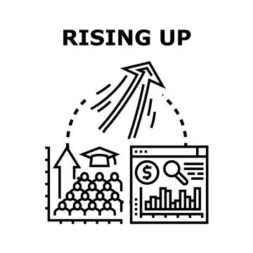 Rising up career business development progress concept Stock Illustration