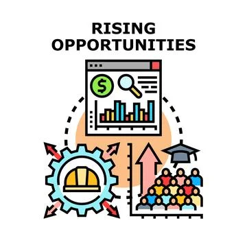 Rising career opportunities developing education and employment in business 스톡 일러스트