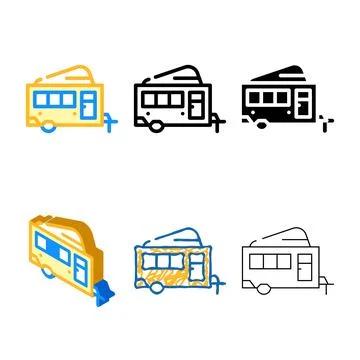 Rising ceiling trailer color icon styleset vector Stock Illustration