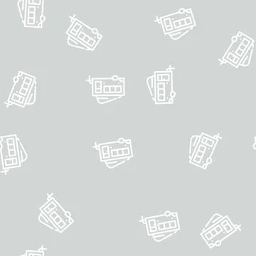 Rising ceiling trailer line vector seamless pattern 库存插图