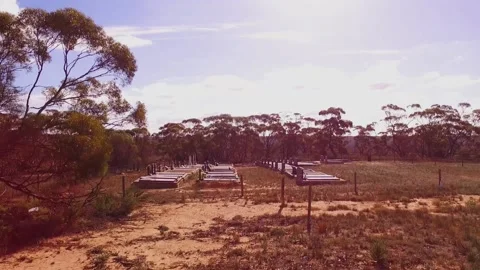 Rising cemetary drone Stock Footage 151873122
