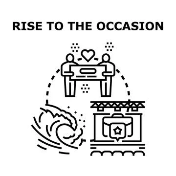 Rising to the challenge and improving performance concept Stock Illustration
