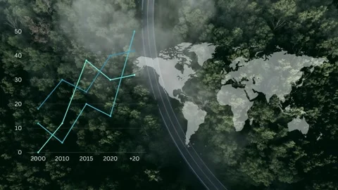 Rising chart and world map infographic o... | Stock Video | Pond5
