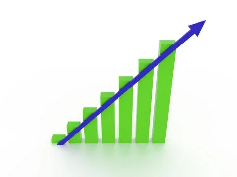 Rising chart with arrow Stock Illustration