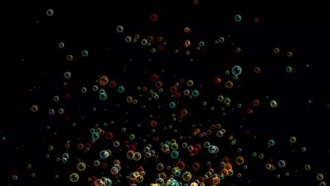 Rising colorful bubbles motion graphics with plain black background Stock Footage 279699220
