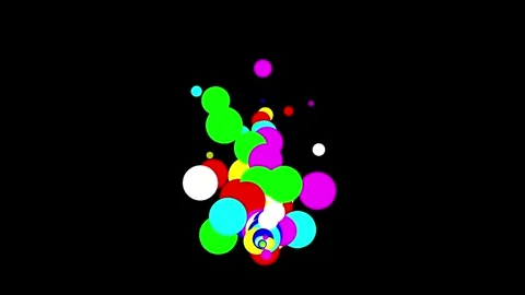 Rising colorful particles motion graphics with plain black background Stock Footage 332889965