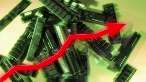 Rising Computer RAM Memory Chip Prices Stock Footage 337713905