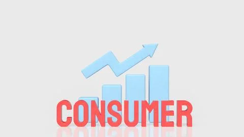 Rising Consumer Demand and Business Growth Market Concept 3d render. Stock Illustration