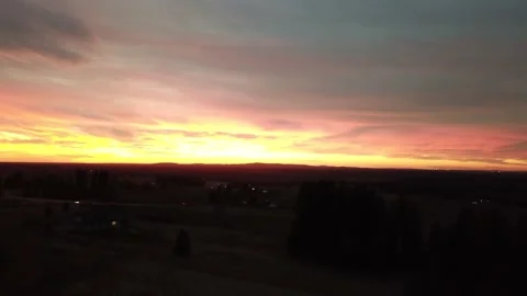 Rising Into The Crimson Sunset Stock Footage