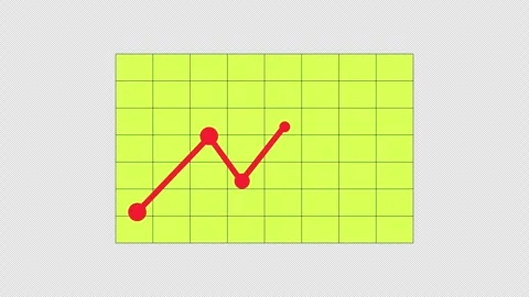 Rising up data points line chart against grid pattern 2D object animation Stock Footage 299818817