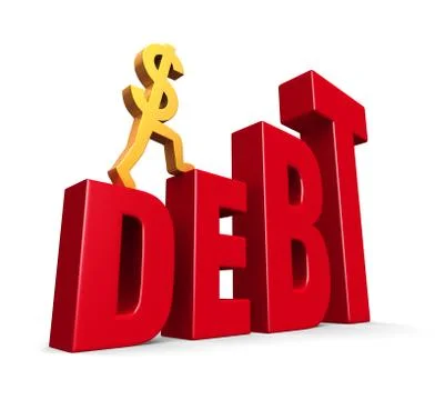 Rising debt Stock Illustration