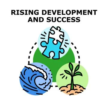 Rising development and success concept vector illustration Stock Illustration