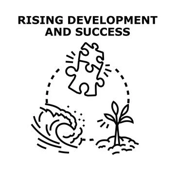 Rising development and success concept vector illustration 库存插图