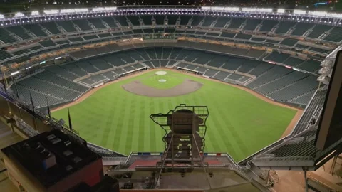 Rising Drone Shot Behind Shape of Minnesota At Target Field Stock Footage 225603703