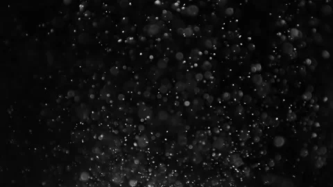 Rising dust particles on black background. Slow motion. Stock Footage 197013904
