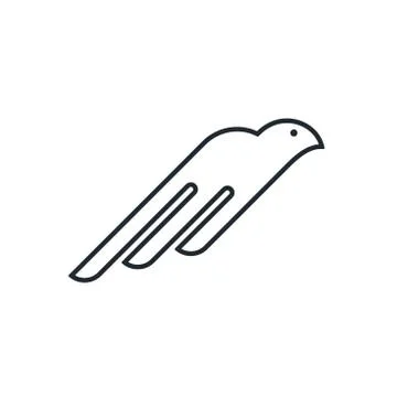 Rising eagle outline icon Stock Illustration