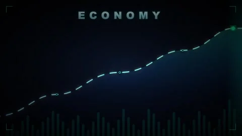 Rising economic growth chart digital hud animation for financial market ana.. Stock Footage 337564625