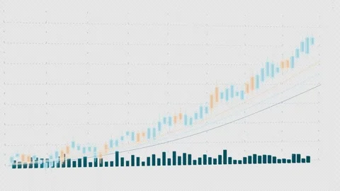 Rising Financial Candlestick Chart, Seamless 4K Loop with Alpha Channel Stock Footage 346163555