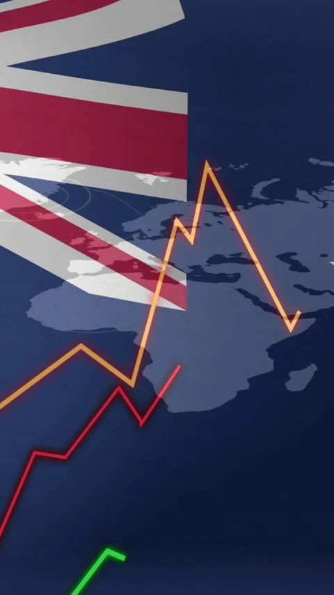 Rising financial graph animation over New Zealand flag and world map Stock Footage 341956850