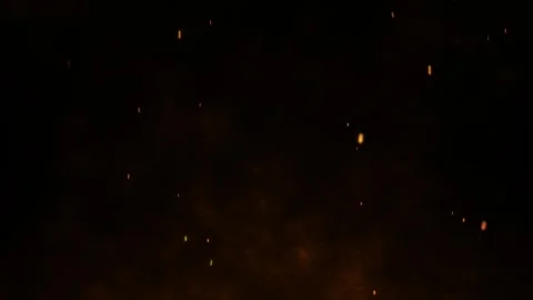 Rising Fire Particles Fiery Pit Black Background 4K Stock Footage 244751051