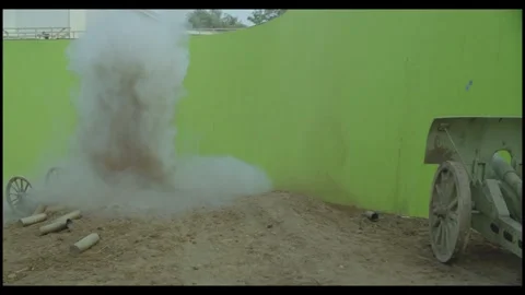 Rising Fire Plume and Thick Smoke Compositing Element Against Green Stock Footage 335944731