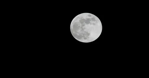 Rising full moon - time lapse - eighteenfold 18x - 4K UHD stock video Stock Footage 86652891