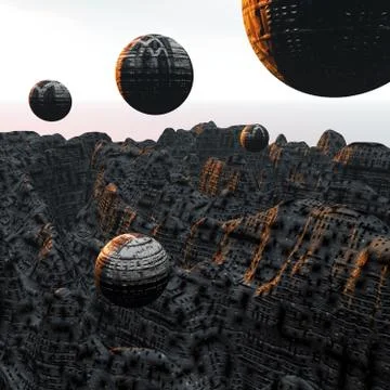 Rising globes Stock Illustration