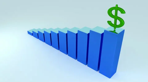 Rising graph arithmetic with dollar green expanding Stock Footage 34461455