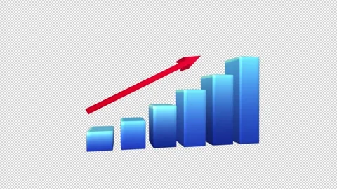 Rising up graph. Business element isolated on alhpa png transparent background Stock Footage 285782362