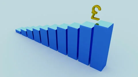 Rising graph with climbing pound sterling symbol Stock Footage 33829983