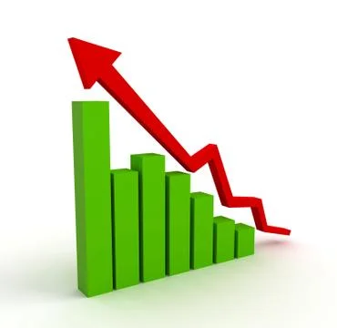 Rising graph concept   3d illustration Stock Illustration