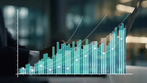 Rising Graph Representing Stable Business Growth and Financial Success Stock Footage 337230968