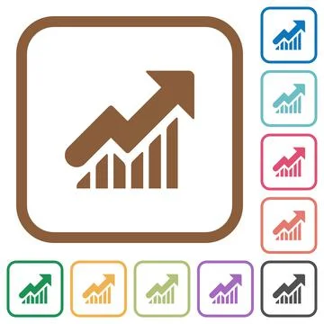 Rising graph simple icons Illustrazione stock