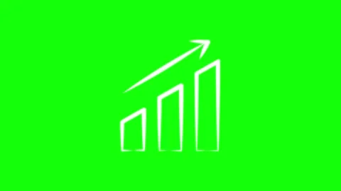Rising Growth Chart Icon  Green Screen Animation Video Footage Stock Footage 324629841