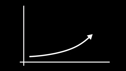 Rising growth chart with upward arrow, Simple rising growth chart with an u.. Stock Footage 337176411