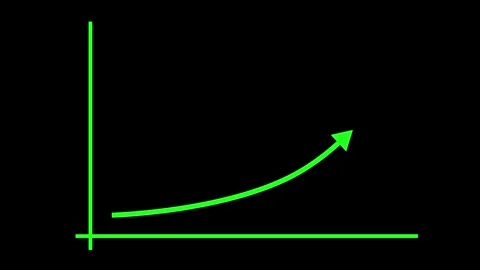 Rising growth chart with upward arrow, Simple rising growth chart with an u.. 库存影片 337176420