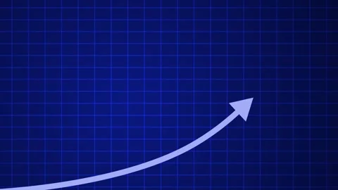 Rising growth chart with upward arrow, Simple rising growth chart with an u.. 库存影片 337176493