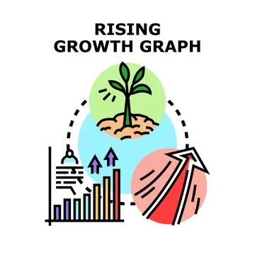 Rising growth graph concept showing business development 스톡 일러스트