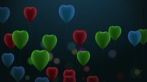 Rising Heart-Balloons Stock Footage 10747120