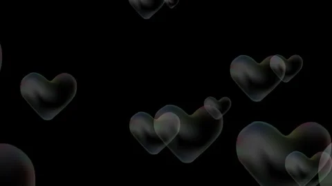 Rising Heart Shaped Soap Bubbles 4K Seamless Loop Overlay Vídeo Stock 337023865