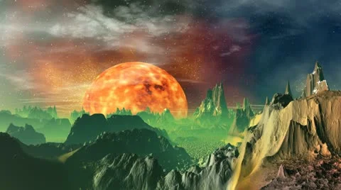 Rising of the heated planet (sun). Stock Footage 11873784