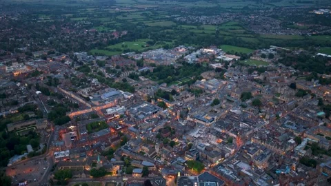 Rising high over Oxford Centre Aerial shot UK 25fps Stock-Footage 337959446