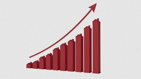 Rising House Prices – Home Value Increase and Real Estate Market Concept Vídeos de archivo 342586792