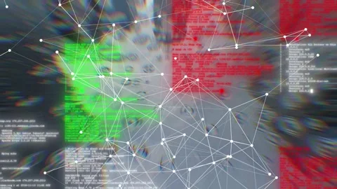 Rising information flows on an overcast day. The art of visualisation Stock Footage 243199647