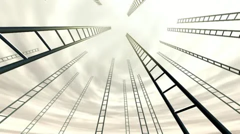 Rising Ladders Stock Footage 12389892