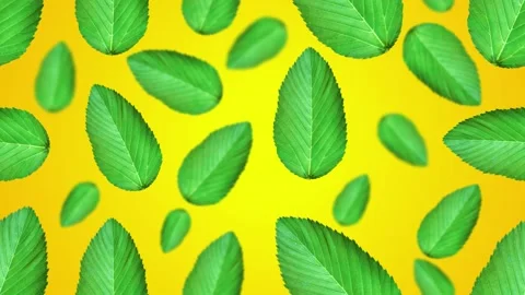 Rising leaf pattern background with yellow and orange gradient background Stock Footage 234537306