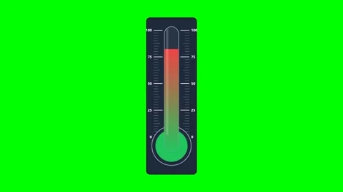Rising Level Gauge 0 to 100 Animation on Green Screen Background 4K Video stock 344434171