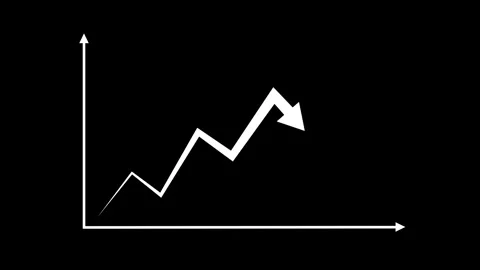 Rising line chart with arrow growth progress and business success animation.. Stock Footage 337870883
